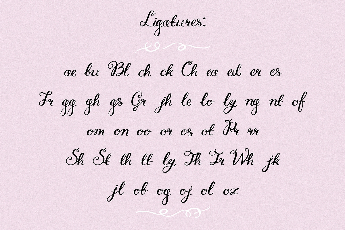 Whimsy Amore Handdrawn Ligatures, a Handwritten Font by SunnyAfternoons (Photo 6 of 12)