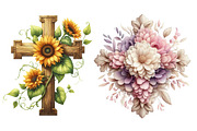 Floral Easter Cross Clipart, an Illustration by DreamPrint404 (Thumbnail 4 of 6)