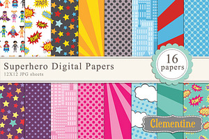 Superhero Digital Papers