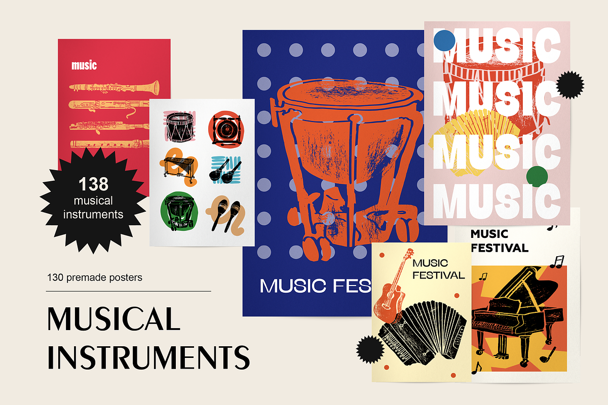 Musical instruments illustrations, an Illustration by Zhuna (Photo 1 of 16)