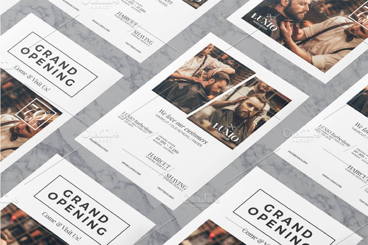 Barber shop opening flyer template, a Social Media Template by fashionaddict (Photo 4 of 4)
