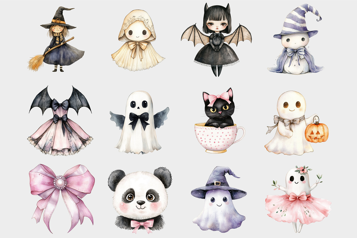 Watercolor Cute Ghost Halloween Clip, a Seasonal Illustration by Design Market (Photo 5 of 5)