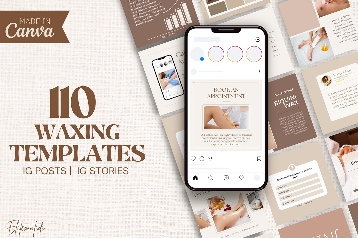 Waxing Instagram, Hair Removal, a Social Media Template by EliteMatidi (Photo 1 of 8)