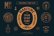 Maritime MFG - A Spur Serif Typeface, a Serif Font by Hustle Supply Co. (Thumbnail 1 of 8)