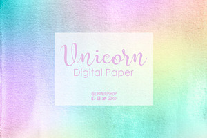 Unicorn Pastel Watercolor Pattern