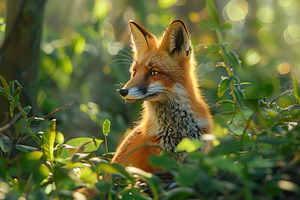 Wild fox in summer natural forest, an Animal Photo by AlyaAnd