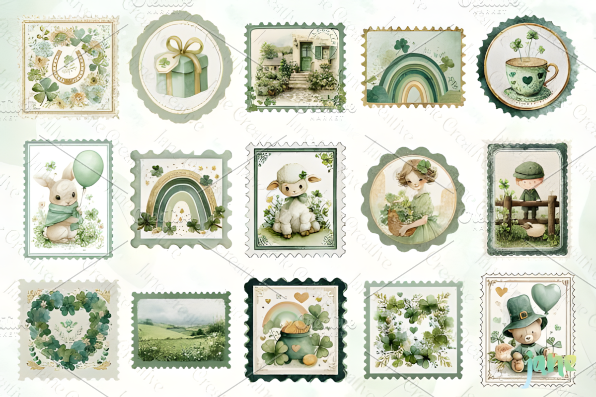 St. Patrick’s Day Vintage Postage, a Decorative Illustration by Design Station (Photo 5 of 7)