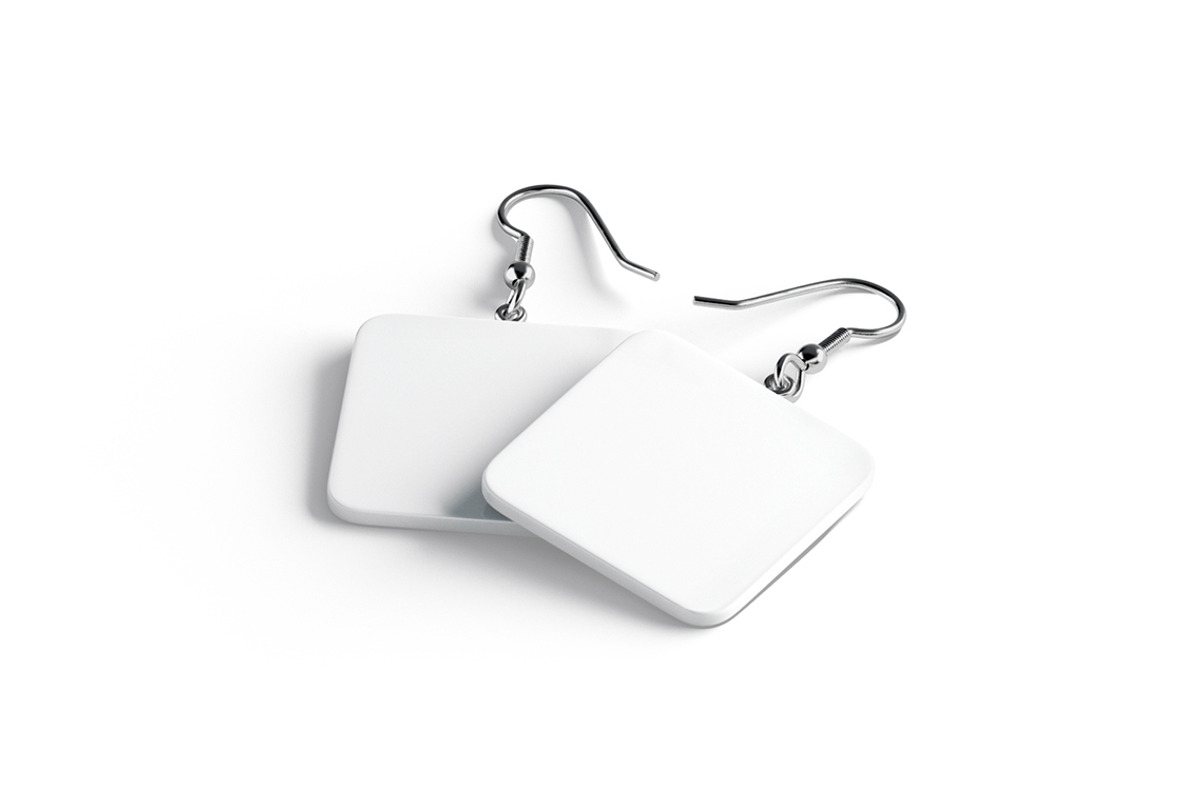 White Square Earring Pair 3D Model, an Object 3D Model by rebrandy (Photo 4 of 9)