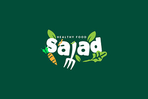 Salad icon template illustration