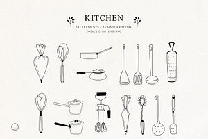 Kitchen Line Drawing For Bakery Logo