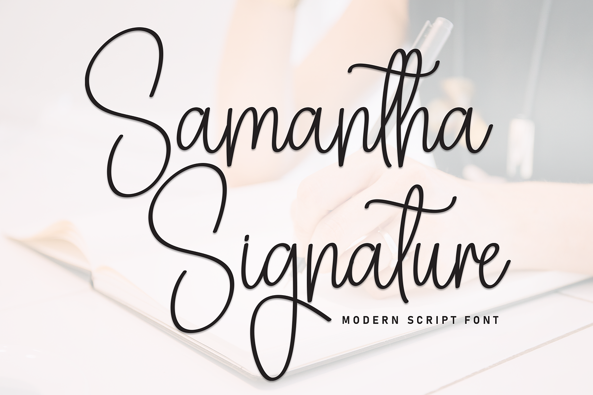Samanta Signature | Script Font, a Handwritten Font by Scratchones (Photo 1 of 8)