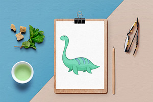 Dinosaurs Icons Set, Cartoon Style