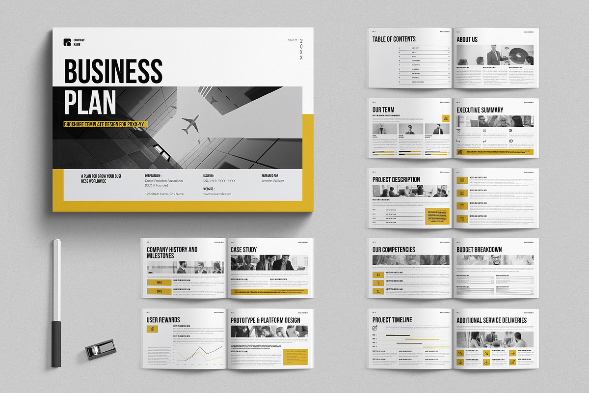 Business Plan Template Landscape, a Brochure Template by E-Type (Photo 1 of 8)