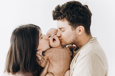 Happy Mothers day and Happy Fathers day! Happy couple kissing li