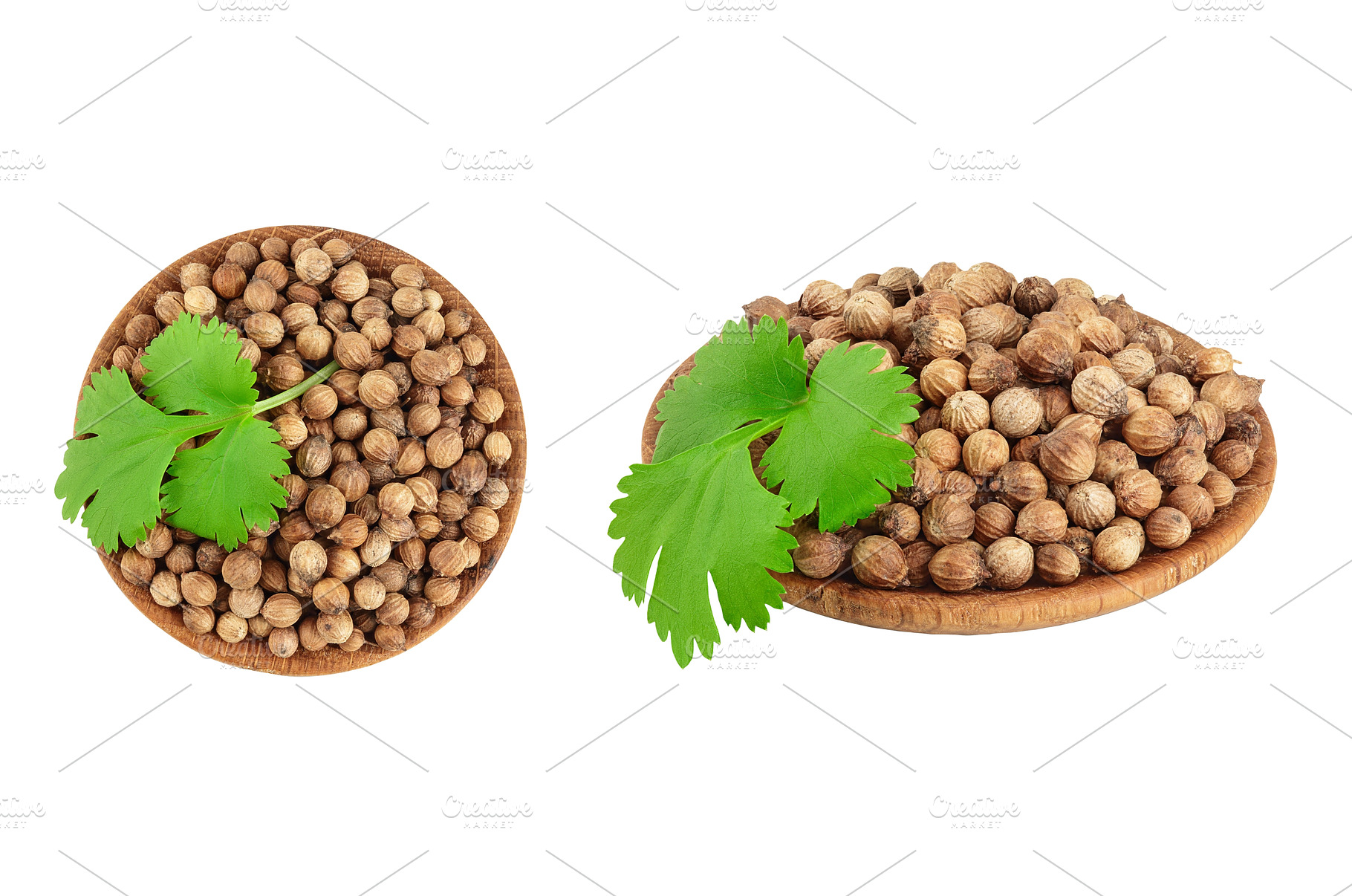Dried coriander seeds in the wooden, a Food & Drink Photo by NataPhoto