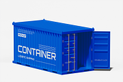 Logistic Shipping Container Mockup, a Cups & Container Mockup by Permadi Creative (Thumbnail 2 of 3)