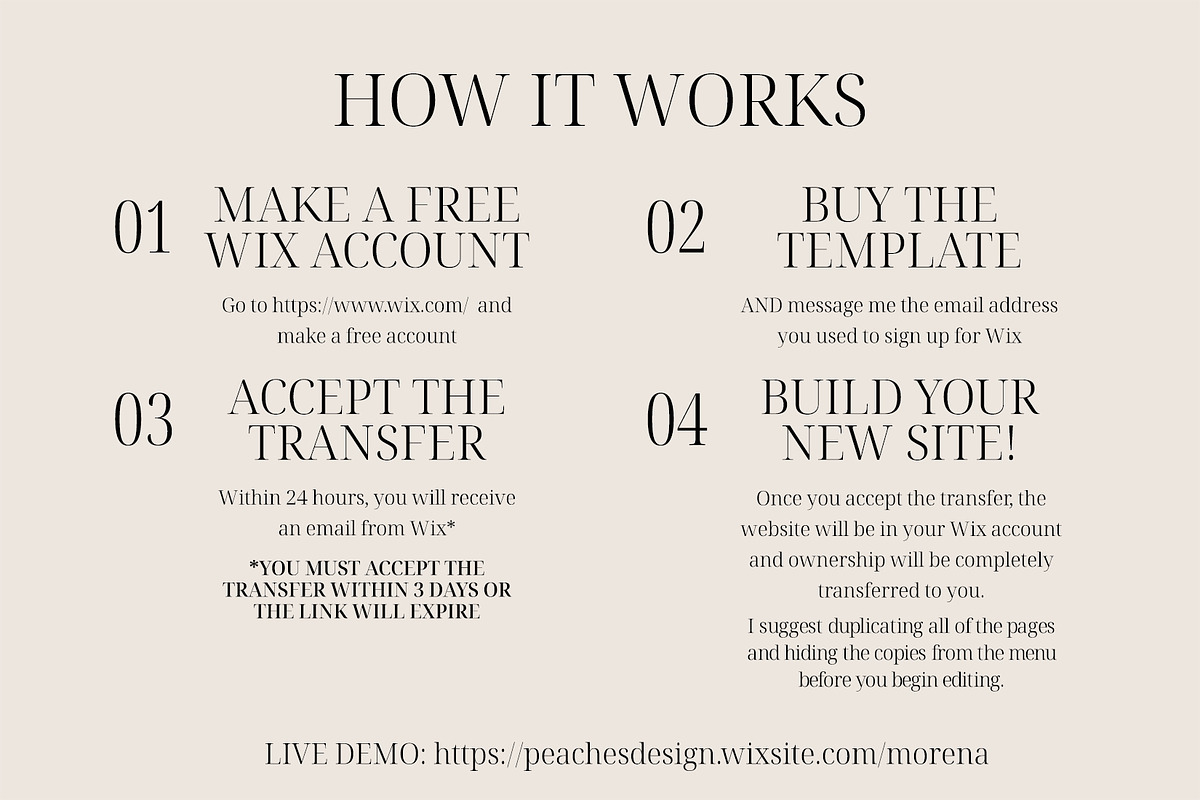 Wix Website Template ECommerce Shop, a Wix Template by Peaches Design (Photo 3 of 7)