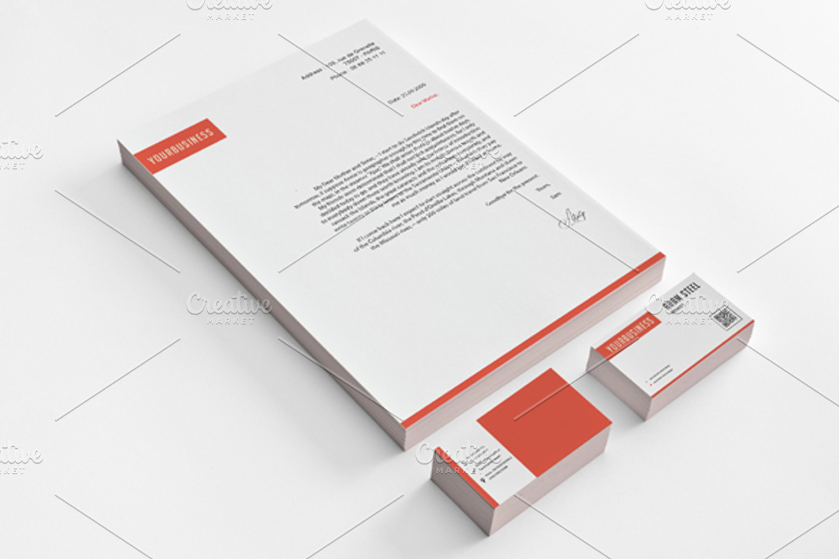 Simple Stationery Design Template, a Stationery Template by felicidads (Photo 1 of 3)
