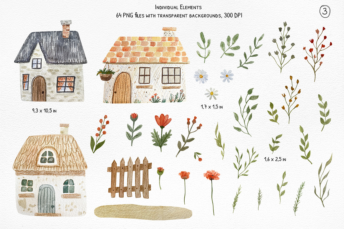 Country Cottage Charm Watercolor, a Decorative Illustration by Anna Druzhkova (Photo 5 of 32)