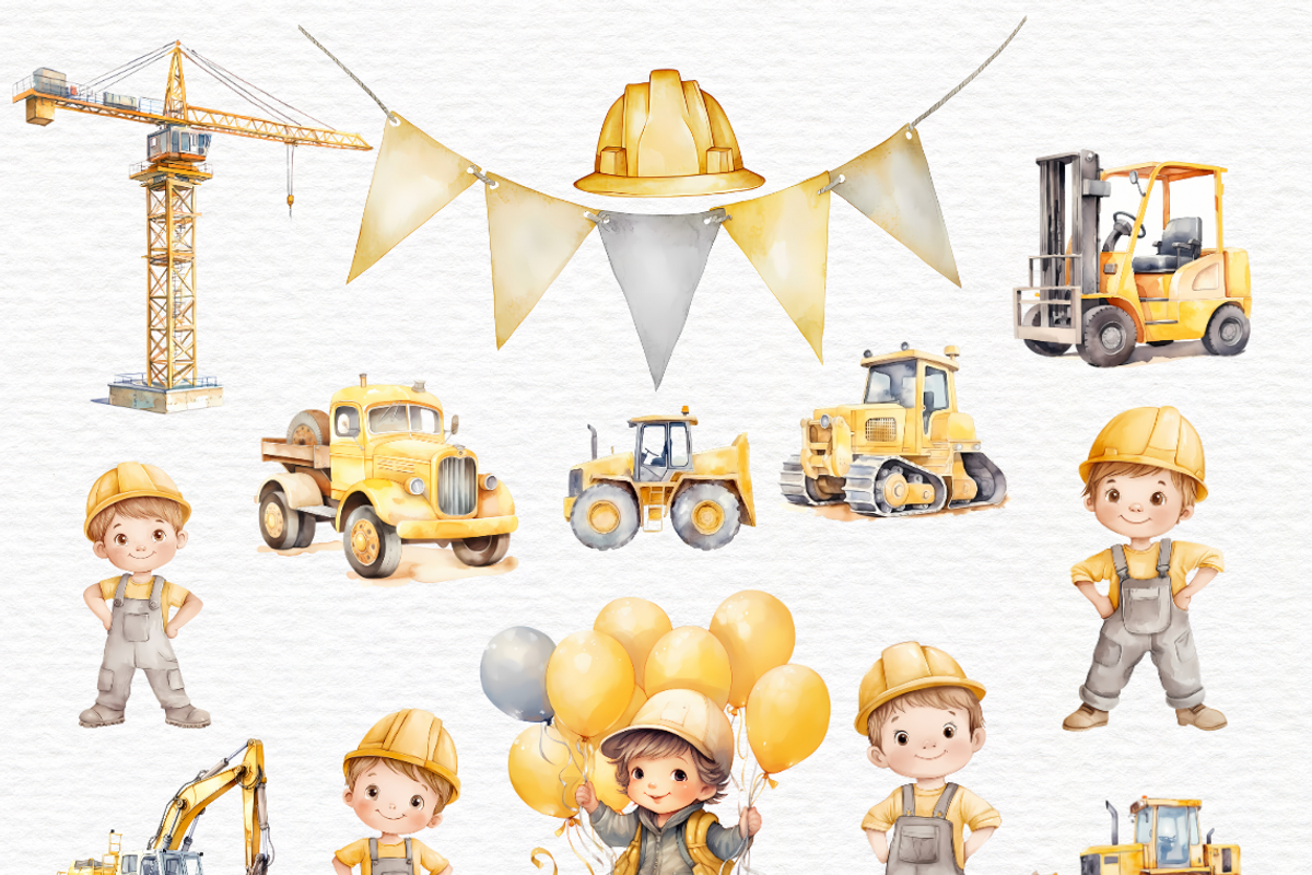 Construction Party Crew Clipart, a Transportation Illustration by Invite to Clipart (Photo 4 of 6)