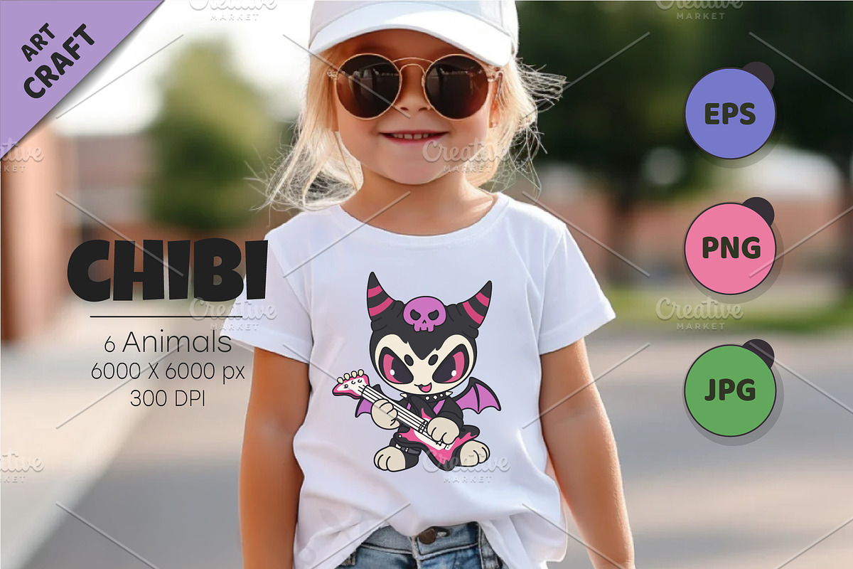 Chibi animals 12. Tshirt, PNG., an Animal Illustration by KENO Mascots (Photo 4 of 6)