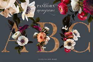 Pandora Moody Floral Clip Art Set