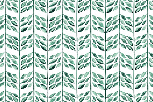 Botanical Herringbone In Emerald