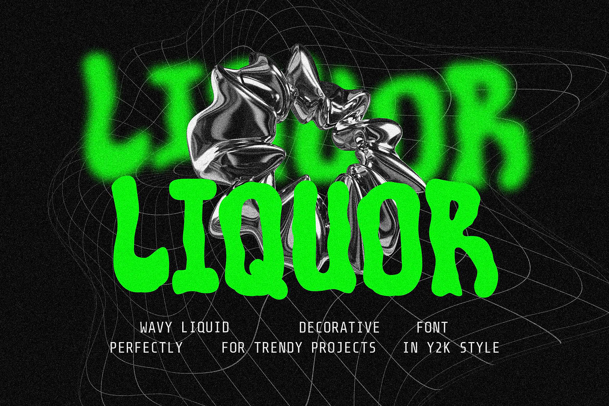 Liquor - Wavy Liquid Font, a Sans Serif Font by Imoodev (Photo 1 of 5)