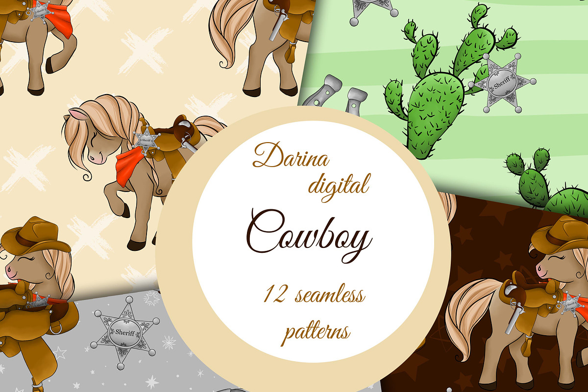 Cowboy pattern, a Pattern Graphic by DarinaDigital (Photo 1 of 5)