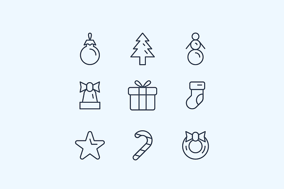 Minimalistic Christmas Icons