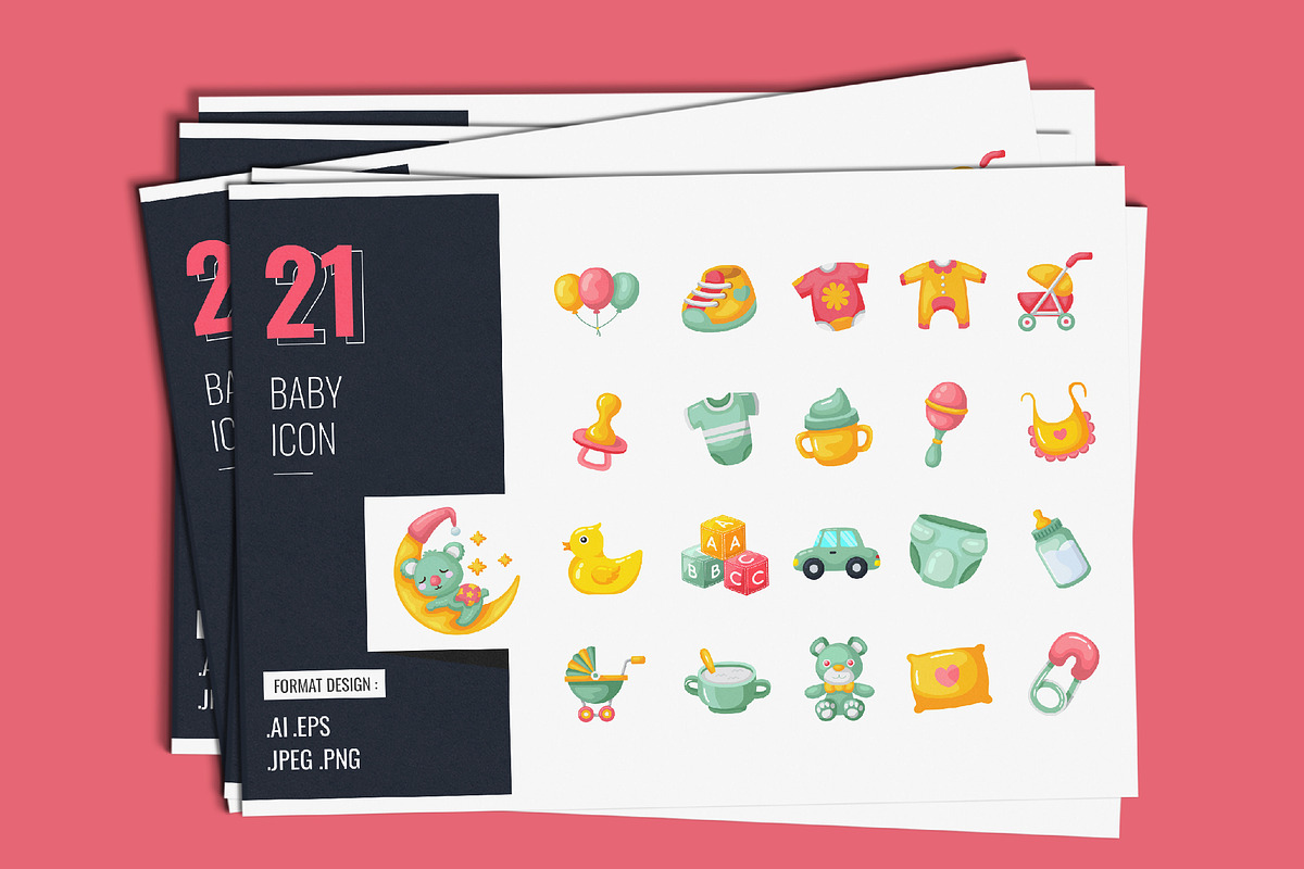 Baby Icon Set, a Solid Icon by shin_std