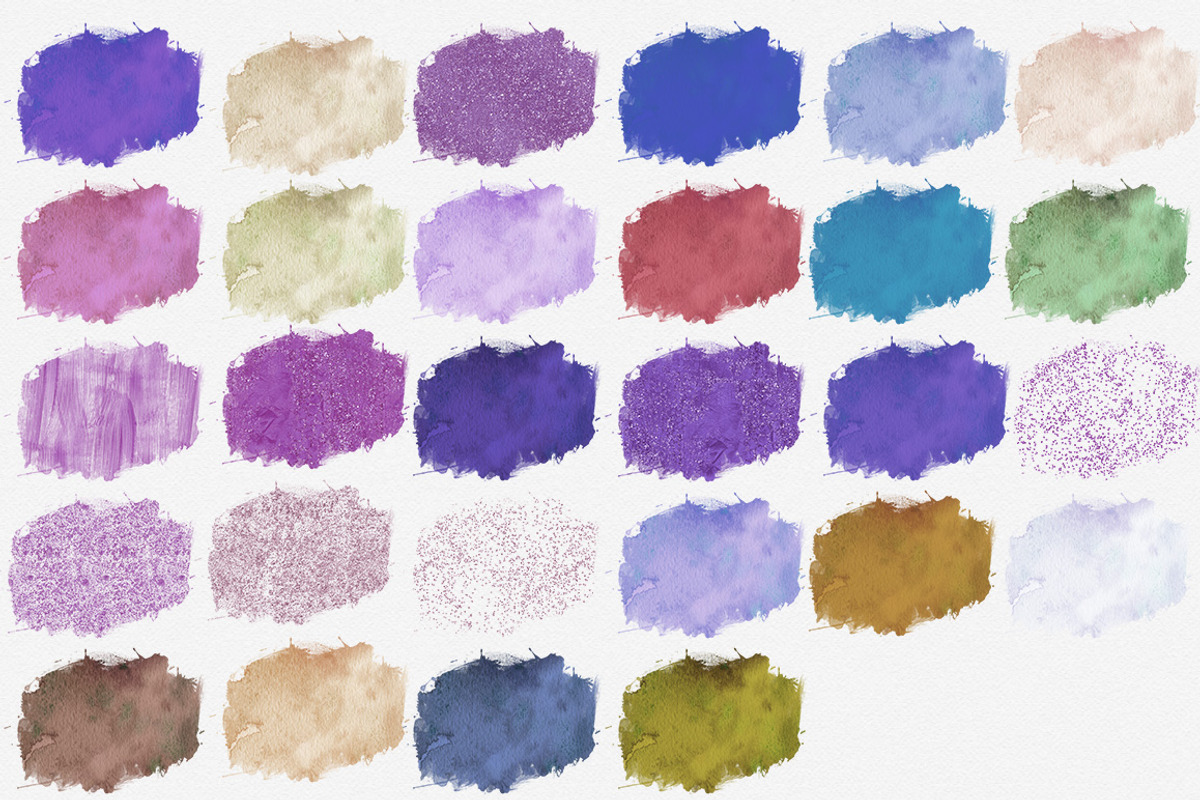 Blue Mood Watercolor Paint Splashes, a Texture Graphic by ClipartBrat Graphics (Photo 2 of 2)