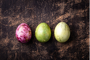 Easter eggs painted with natural dye, a Holiday Photo by Yulia Furman