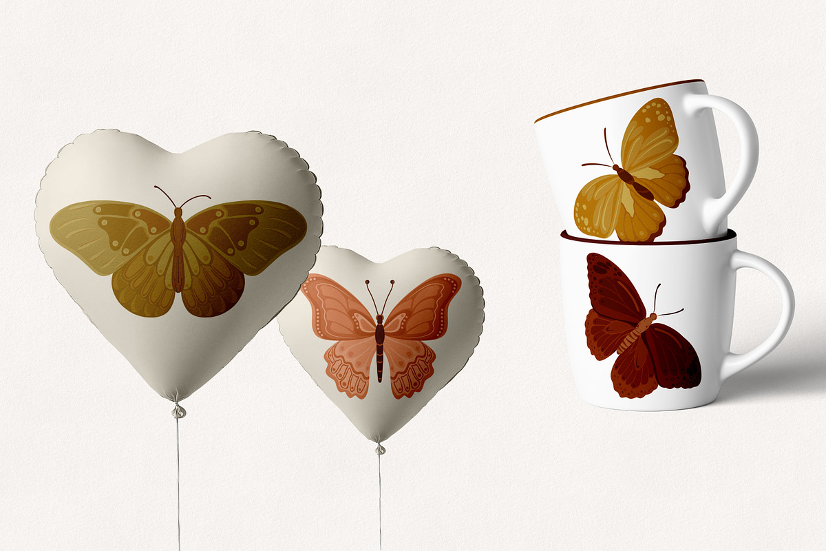 Pastel Butterfly Clipart & Pattern, an Animal Illustration by Vaniuta_Art (Photo 3 of 12)