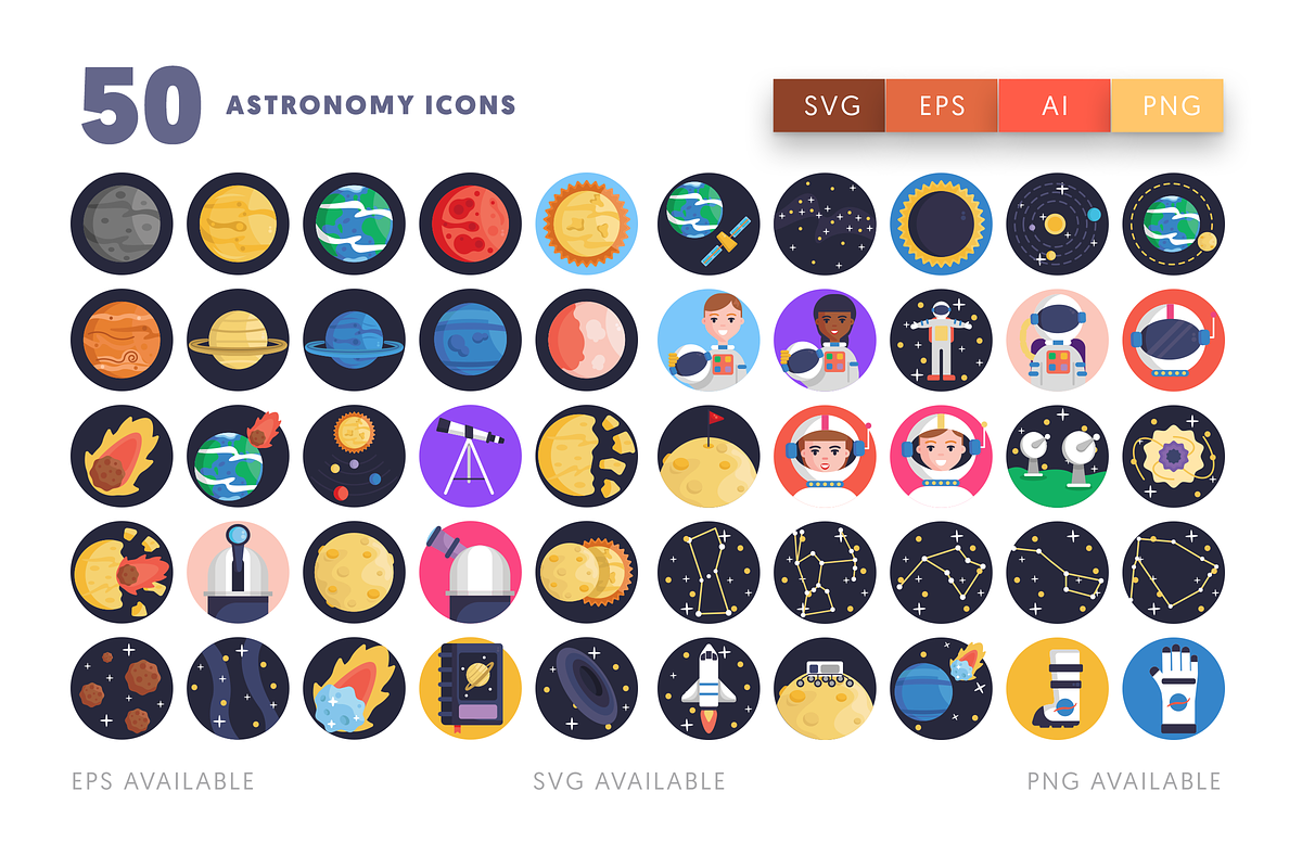 50 Astronomy Icons, an Icon by Dighital (Photo 2 of 10)