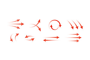 Red air flow with arrow set, an Object Illustration by art PVP - market