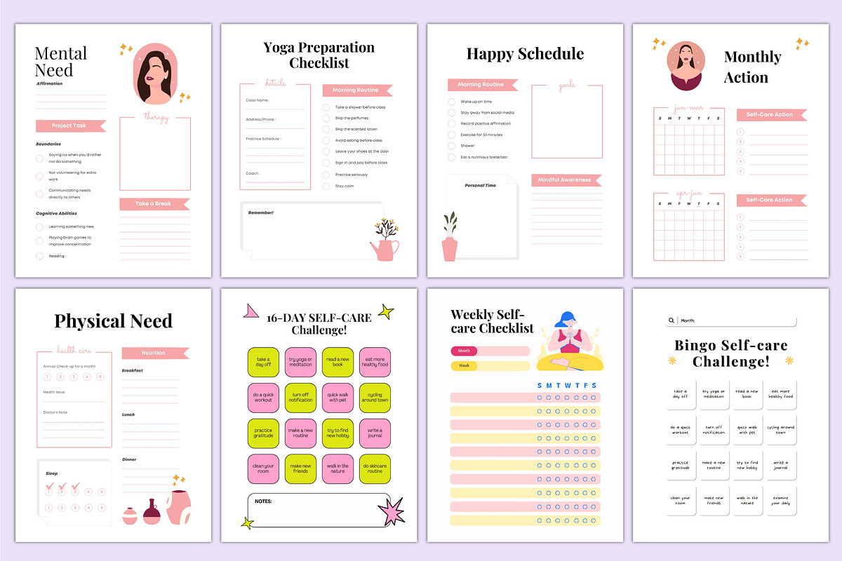 2025 Self Care & Wellness Planner, a Stationery Template by Shumaya (Photo 5 of 7)