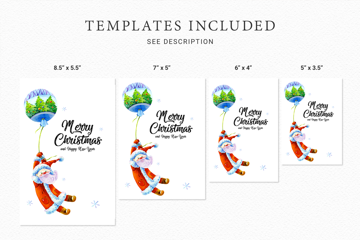 Christmas Greeting Card Template, a Card Template by ElephantArts (Photo 4 of 8)