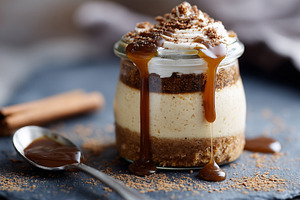 Delicious layered cheesecake in, a Food & Drink Photo by MistyDay