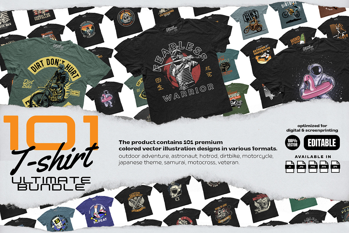 101 ultimate bundle T-Shirt Designs, an Illustration by The BolzStudio (Photo 1 of 10)