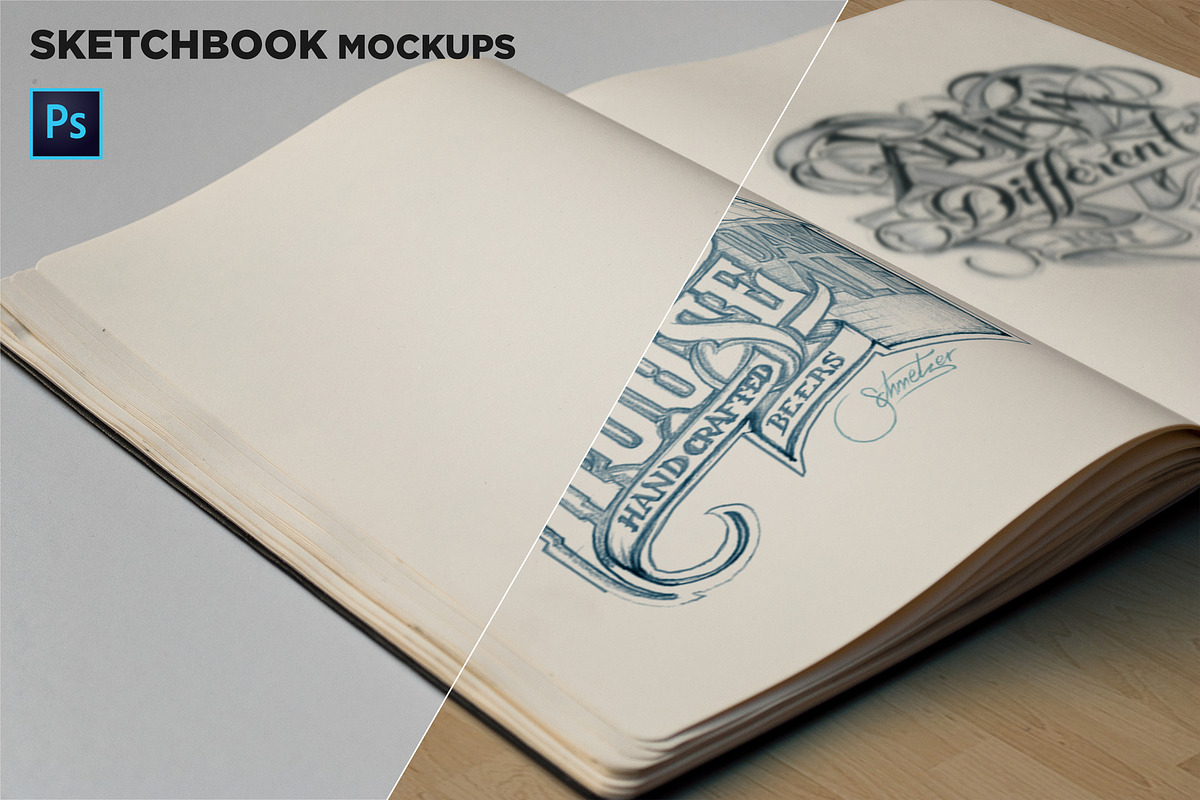Sketch Book Mockups, a Pens & Pencil Mockup by Andre28 (Photo 1 of 5)