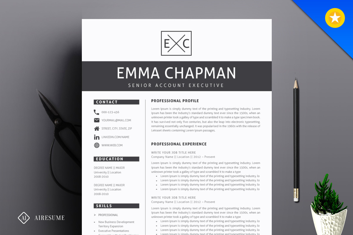 Resume/CV Template, a Resume Template by A1RESUME (Photo 1 of 7)