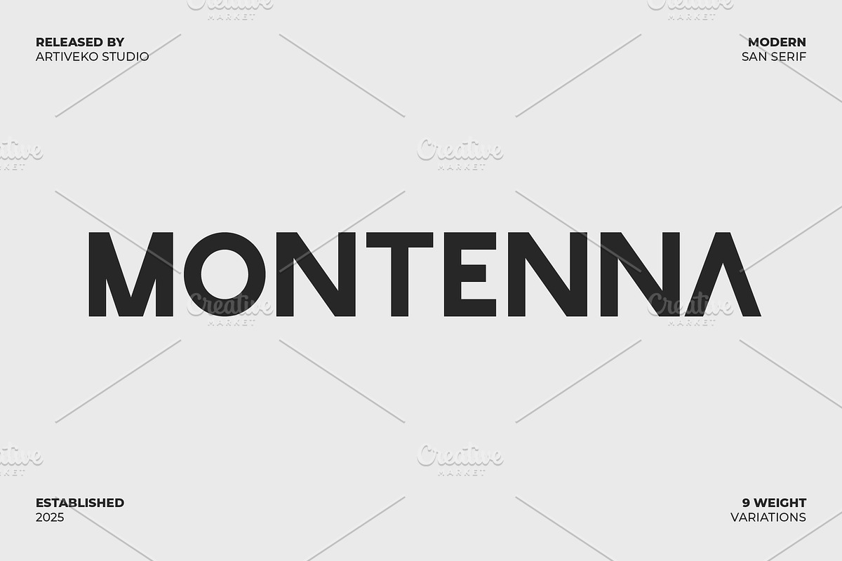 Montenna Modern Sans, a Sans Serif Font by Artiveko (Photo 1 of 8)
