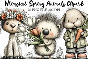 Whimsical Spring Animals Clipart PNG, an Illustration by Libby Wishes (Thumbnail 1 of 5)