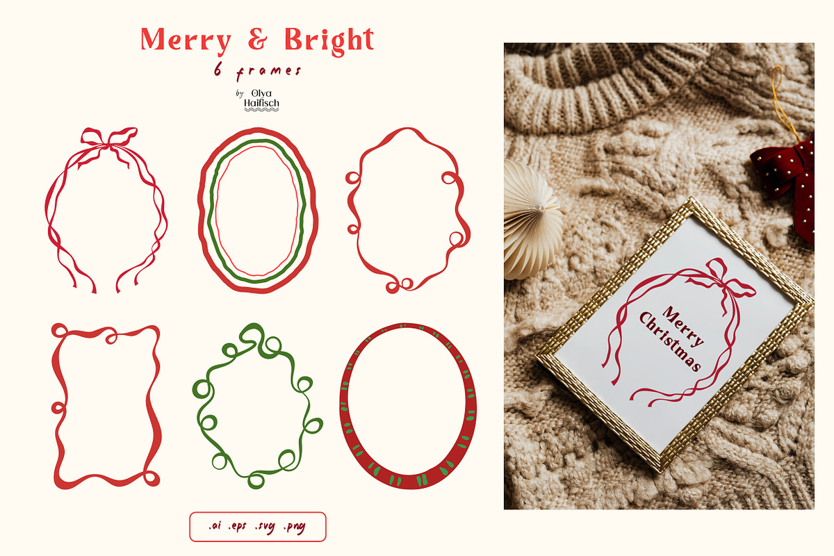 Merry & Bright. Christmas Collection, a Seasonal Illustration by Olya Haifisch (Photo 9 of 12)