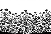 60 Daisy Flower Field Silhouette, a Seasonal Illustration by Amazin_art (Thumbnail 25 of 35)