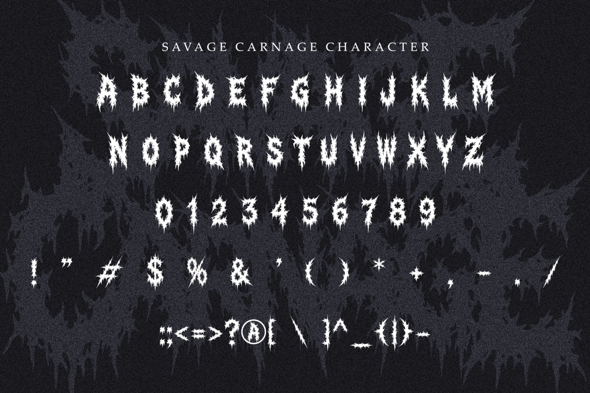 Savage Carnage - Brutal Death Metal, a Blackletter Font by Masyafi Studio (Photo 9 of 9)