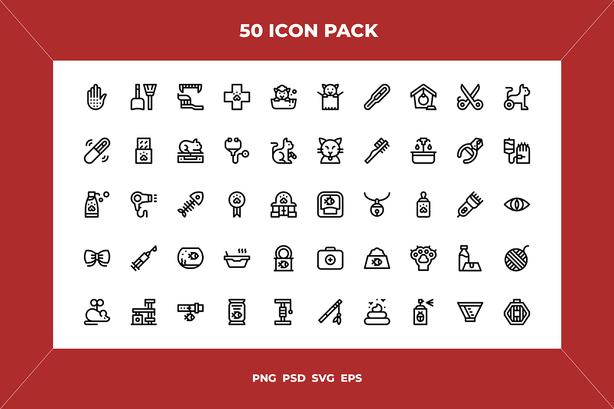 Cats icons, an Outline Icon by Wencory (Photo 1 of 2)