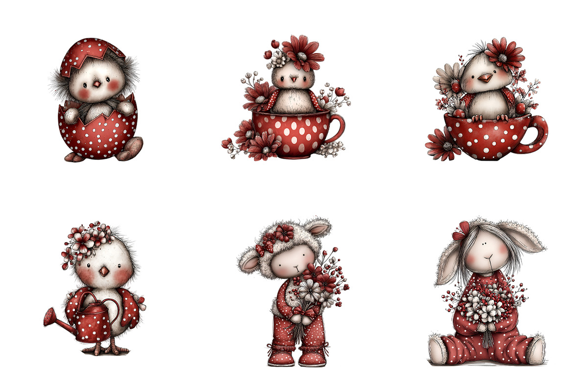 Whimsical Easter Clipart, an Illustration by SinaCreation (Photo 2 of 11)