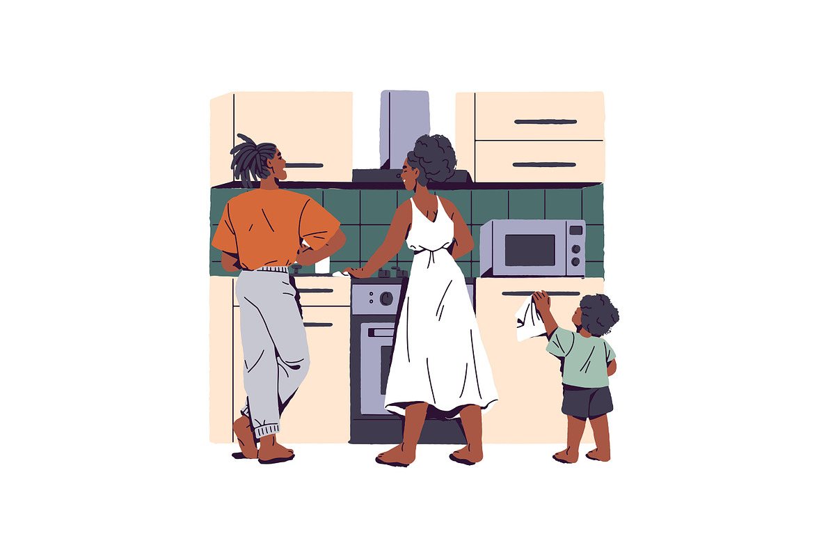 People cleaning home together set, a Person Illustration by PaperTrident (Photo 2 of 9)